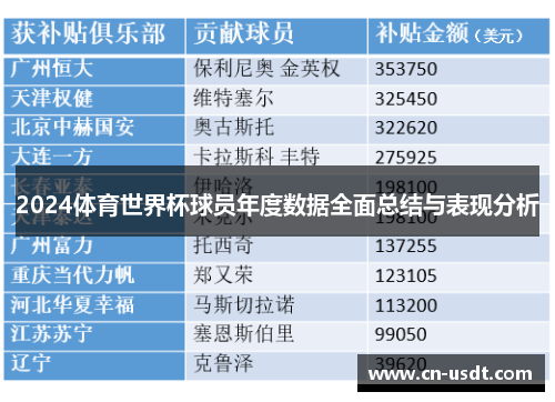 2024体育世界杯球员年度数据全面总结与表现分析